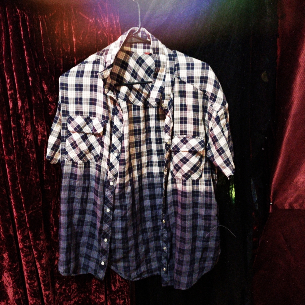 Dip-Dyed//Tie-Dye Unisex Cutoff Button-Up